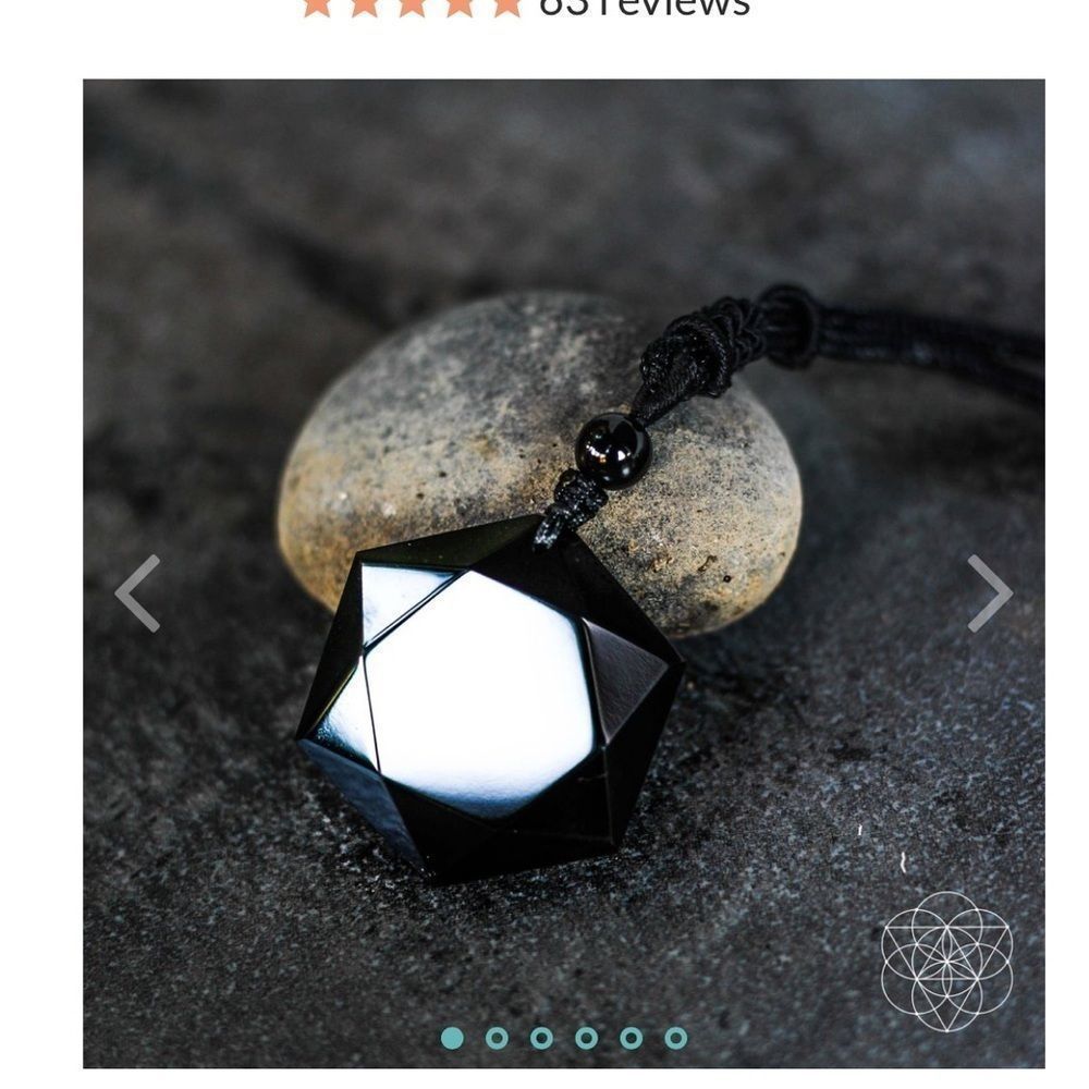Obsidian stone pendant - Picture 3 of 7